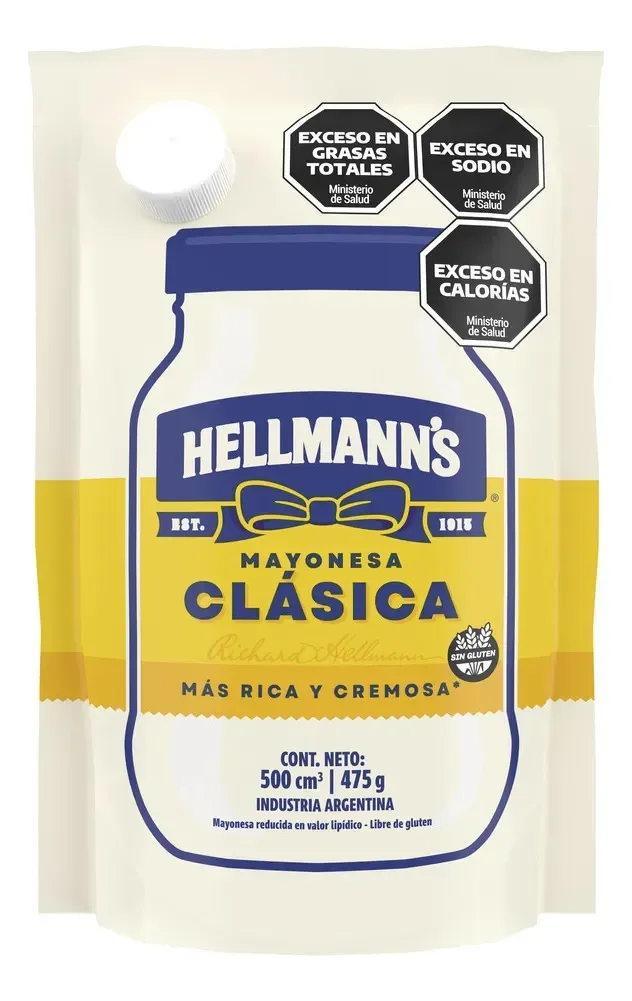 HELLMANNS MAYONESA CLASICA D/P 500ML / 475G